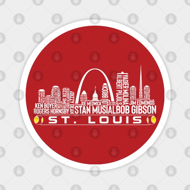 St. Louis Baseball Team All Time Legends, St. Louis City Skyline Magnet by Legend Skyline